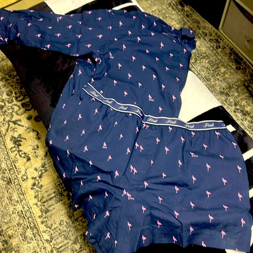 Victoria Secret Pink Pajamas XXL on shorts and XL on the top. Top is oversized.